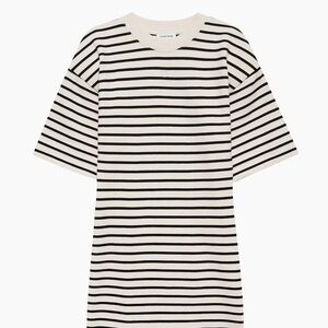 New Anine Bing Mona Striped T-Shirt Mini Dress
